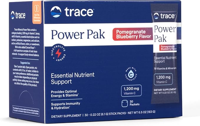 Trace Minerals | Power Pak Electrolyte Powder Packets | 1200 mg Vitamin C by TRACEMINERALS