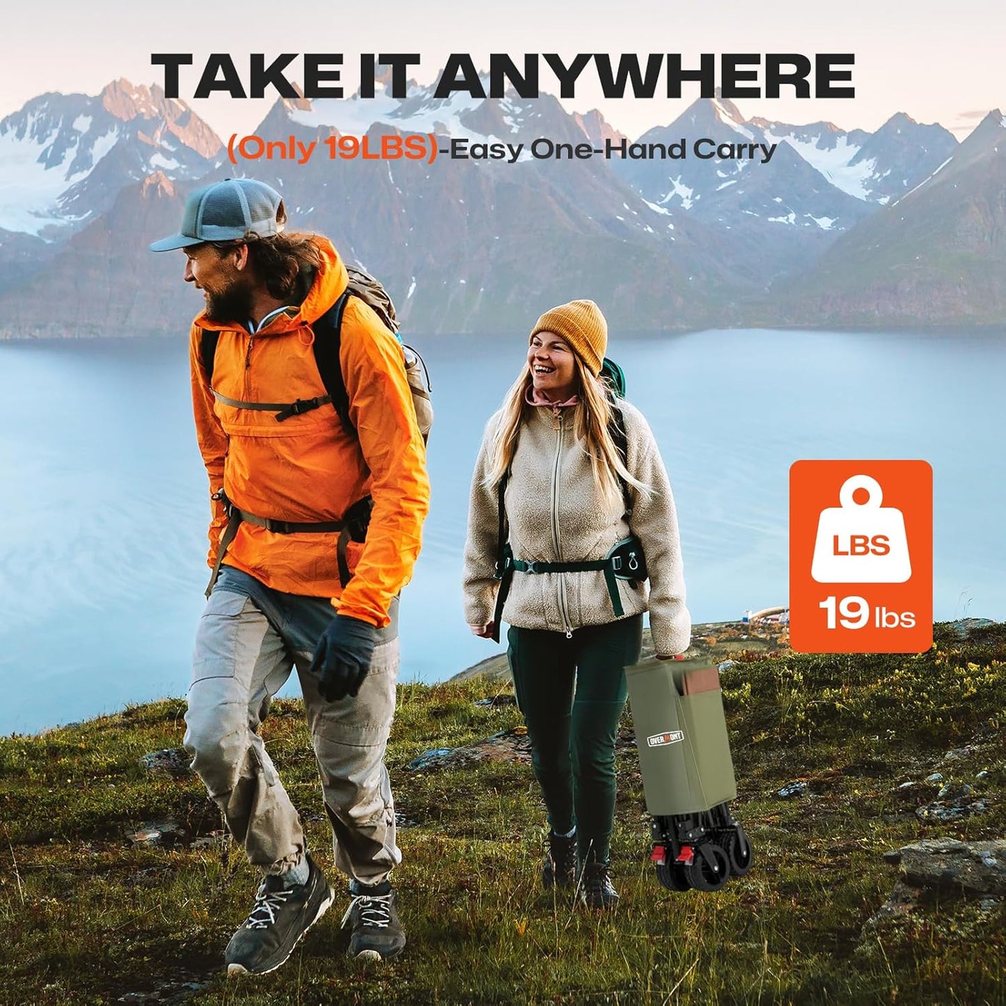 Overmont Collapsible Wagon Cart with Wheels - 180L Foldable Heavy Duty Wagon with Big All-Terrain Wheels - 330Lbs Weight Capacity with Side Pockets for Camping Sports Garden Grocery Shopping Green