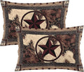 Western Texas Star Throw Pillow Covers Set of 2 Queen Size Rustic Vintage by Unknown