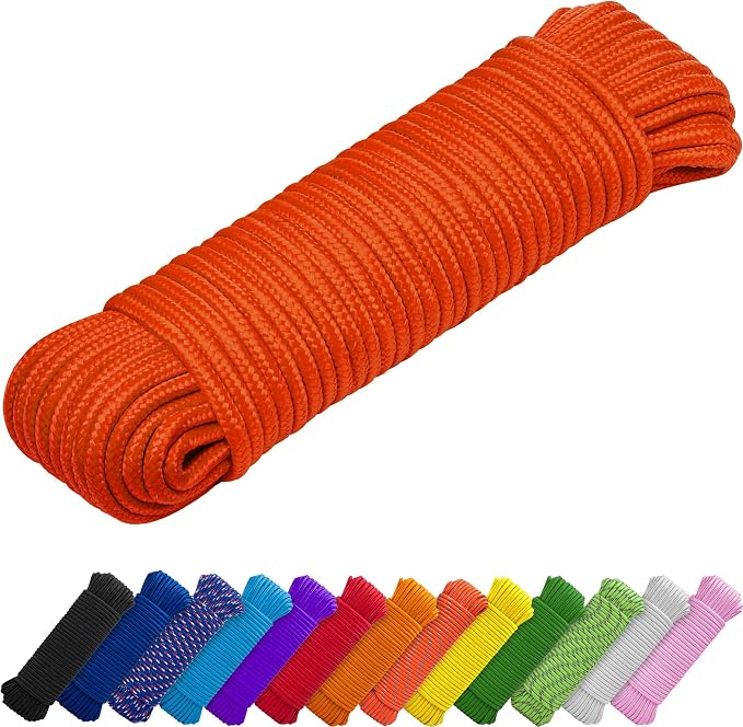 TECEUM Rope – 90 Feet x 3/8 Inch – Orange – Strong All-Purpose Utility Rope – by TECEUM