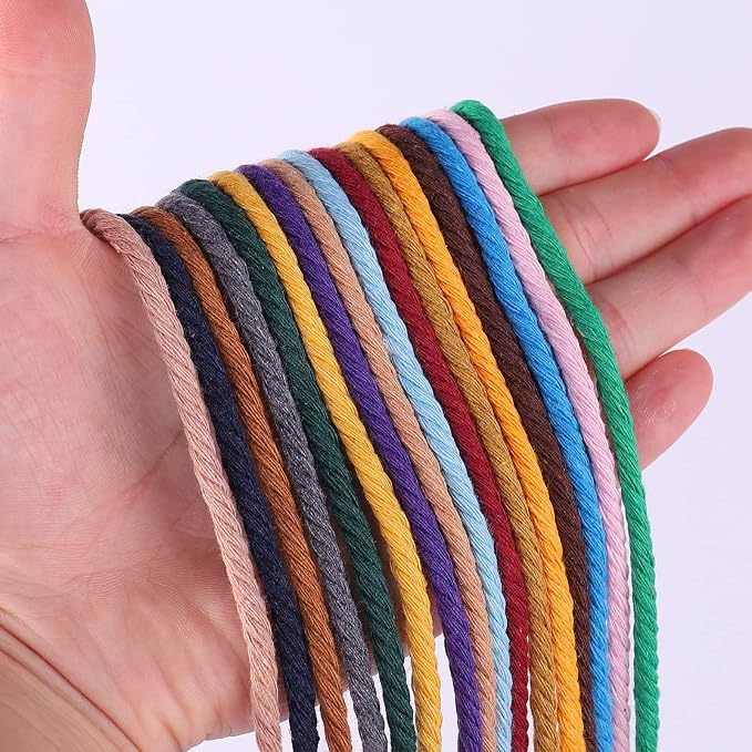 Lake Blue Cotton Macrame Cord, 4mm x 109Yards, Crafts & More - Image 2