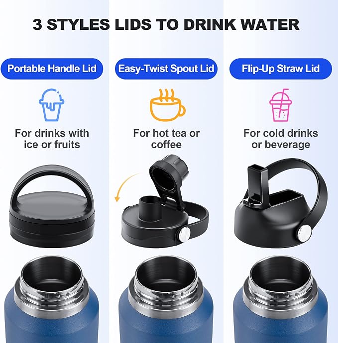 HYDROWION Water Bottle Stainless Steel, Vacuum Insulated Leak Proof Tumbler 32oz - Image 3