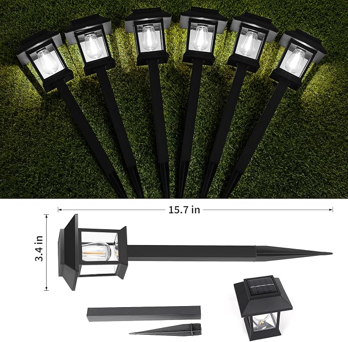 Greluna Solar Lights Outdoor, 12 Pack 6000K Waterproof Auto On/Off Solar - Image 5
