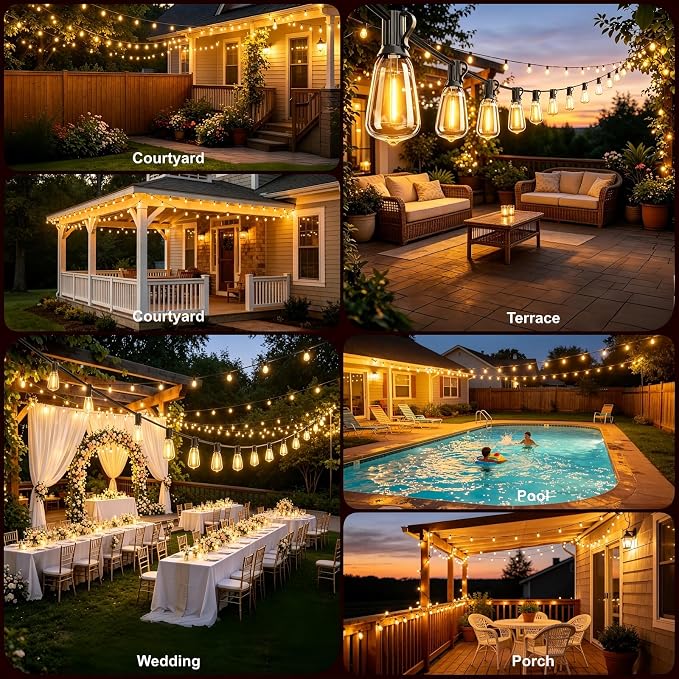 100FT Remote Outdoor String Lights - Image 2