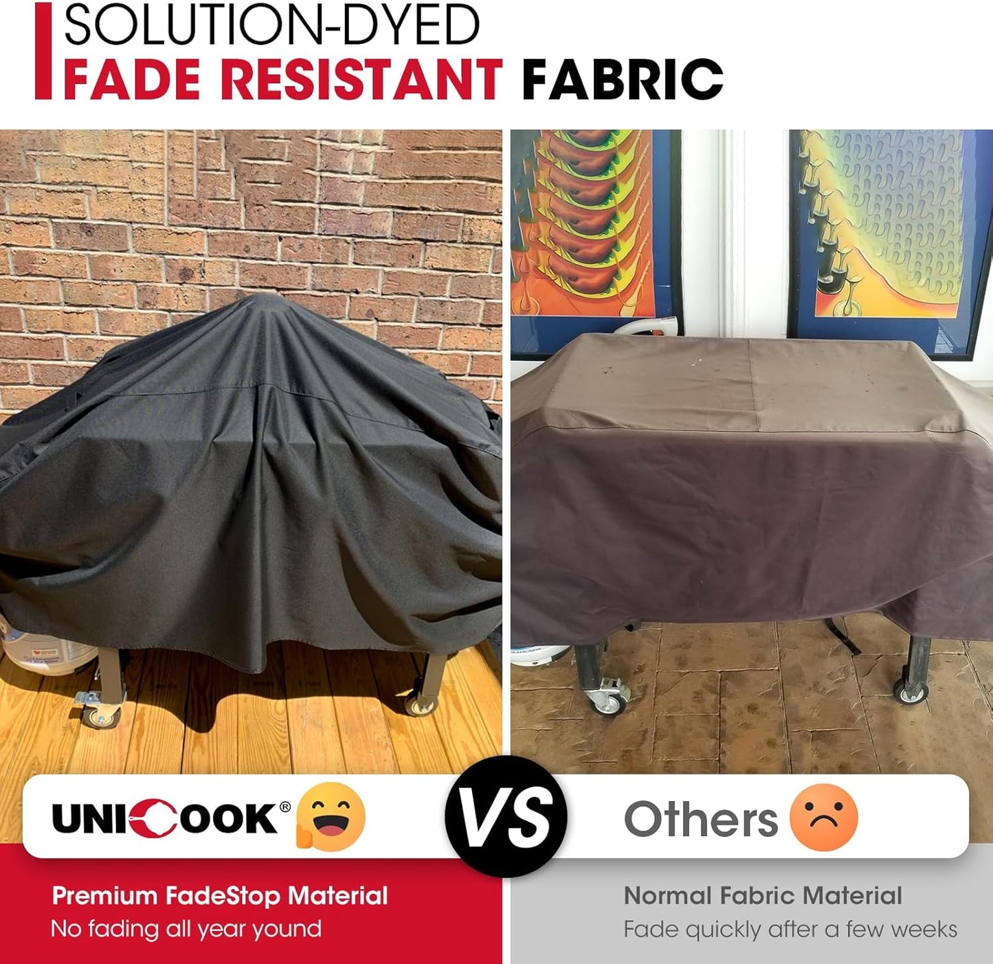 Unicook Griddle Cover for Blackstone 36 Inch Griddle Cooking Station, Waterproof Flat Top Grill Cover with Seam Taping and Support Pole, Heavy Duty Outdoor BBQ Cover for Camp Chef, Nexgrill etc