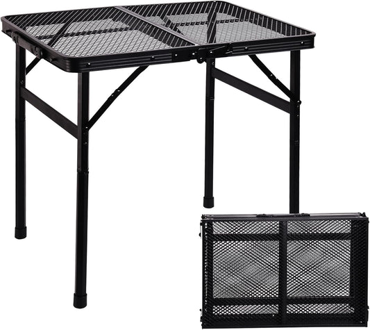 23”L×15”W×22”H Small Metal Folding Table, Camping Grill BBQ Side Table for Outdoor Garden Patio Yard- Portable Lightweight, Compact Grill Stand