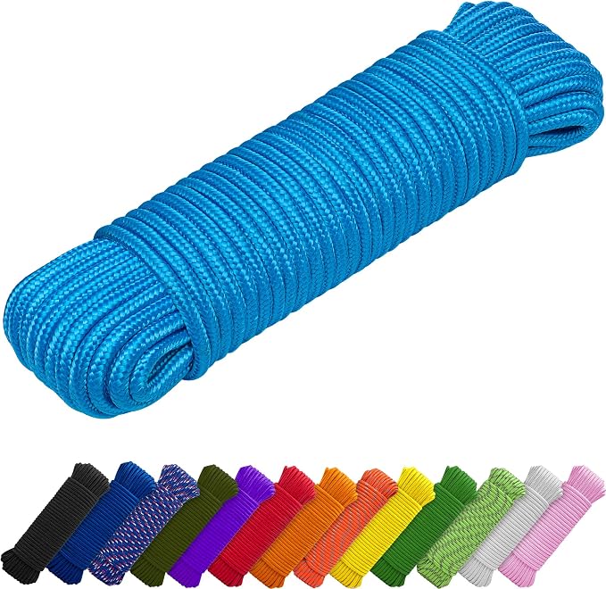 TECEUM Rope – 150 Feet x 1/4 Inch – Sky Blue – Strong All-Purpose Utility Rope by TECEUM