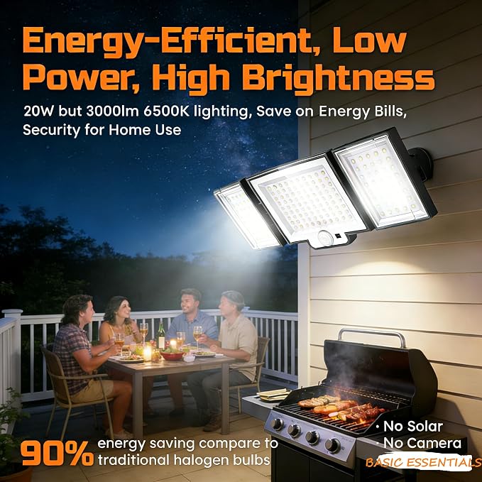 CLAONER LED Security Motion Sensor Outdoor Lights, 6500K Remote Control - Image 2