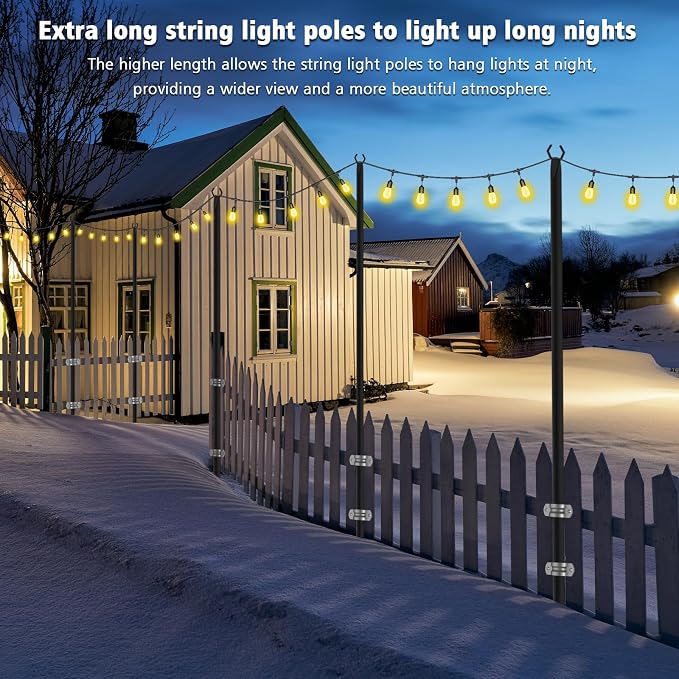 NUERPO String Light Poles, Metal Poles - Image 4