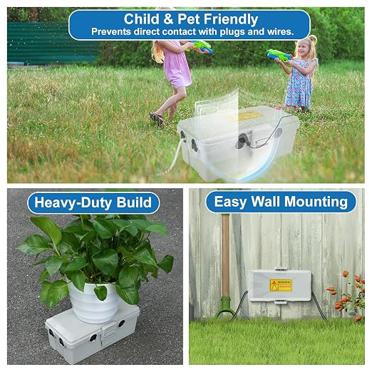 NineLeaf Outdoor Electrical Box Waterproof, Medium Weatherproof Electrical Box - Image 4