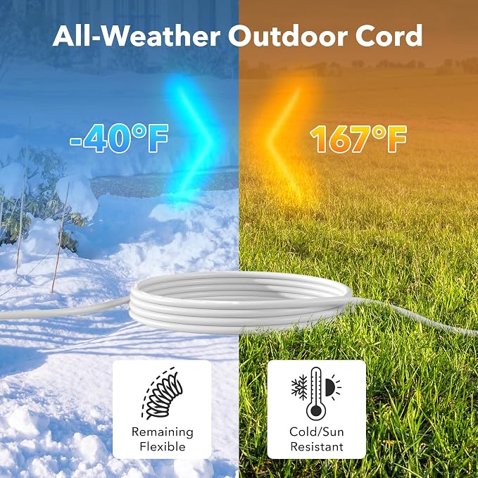 BN-LINK 10ft White Outdoor Extension Cord 16/3 SJTW, Weather Resistant & Flame - Image 5