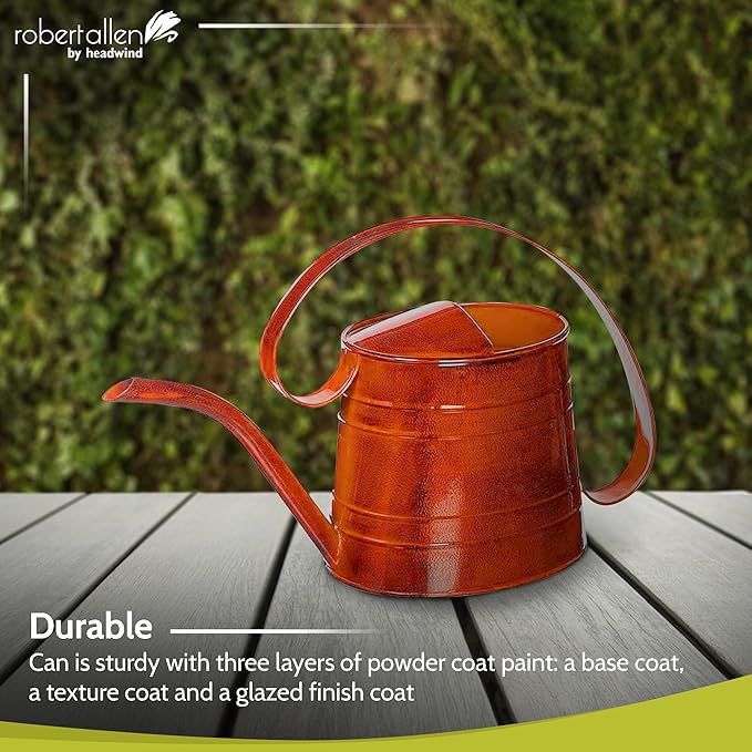 ROBERT ALLEN MPT01506 Danbury Metal Watering Can, Tango Orange
