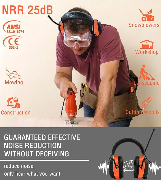 PROHEAR 033 2.0 Upgraded Bluetooth Hearing Protection AM FM Radio Headphones - Image 5
