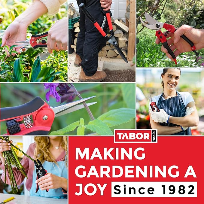 TABOR TOOLS Adjustable Metal Rake - Collapsible & Telescopic - Garden, Yard, & Lawn - Ideal for Leaves, Shrubs & Small Areas. J16A