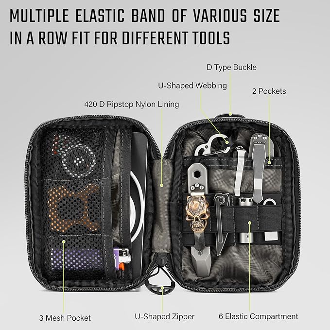 TACTICAL GEEK Block E3.0 EDC Compact Waist Pocket Pouch, Men EDC Pouch Organizer - Image 3