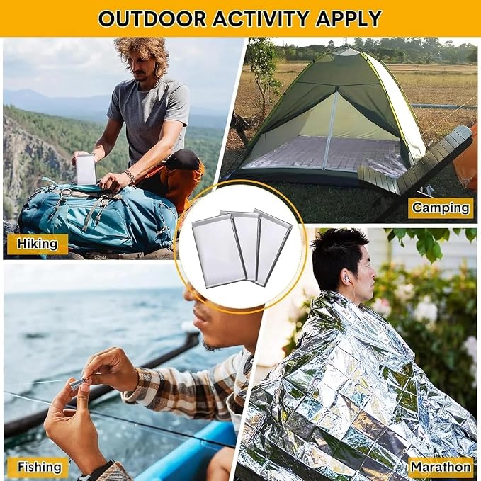 Emergency Survival Blanket, Mylar Thermal Blanket, Gigantic Space Blanket 82" x - Image 5