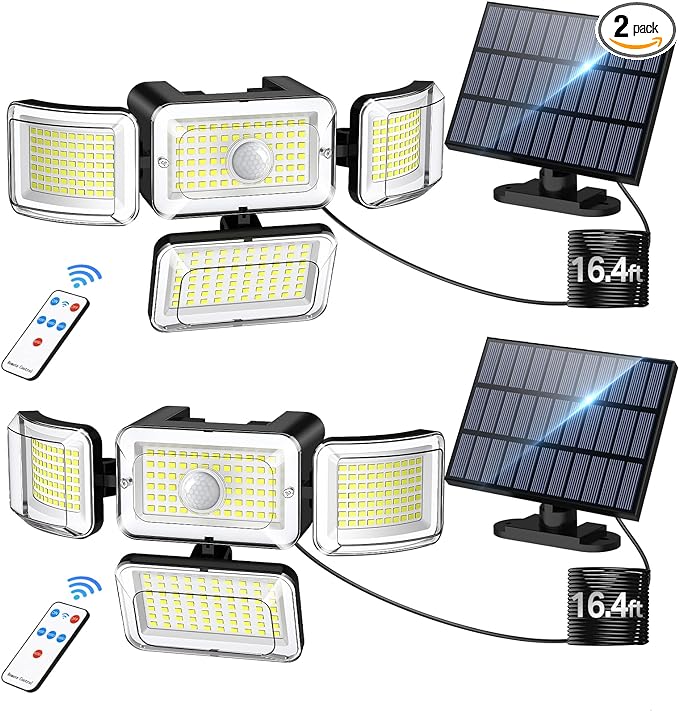 CLAONER Solar Outdoor Lights Motion Sensor 3500LM 288 LED Solar Security Lights by Claoner
