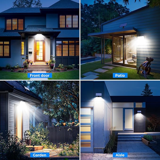 Peasur 2 Pack Solar Motion Lights Outdoor, 318 LED Solar Security Light - Image 2