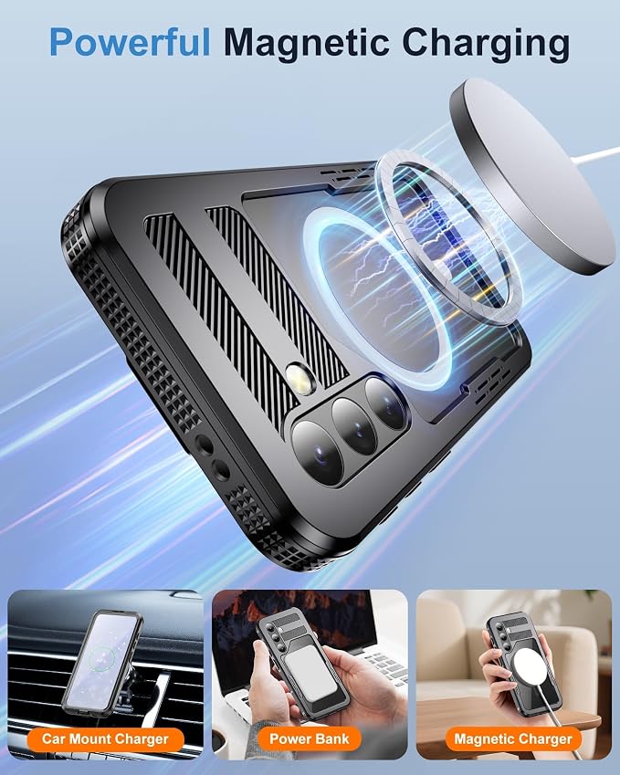 for Samsung Galaxy S24 Waterproof Case, Magnetic Heavy Duty Military Grade - Image 7