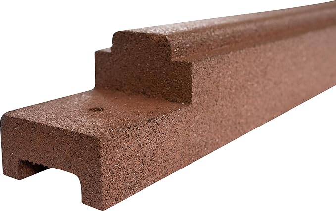 Playsafer Rubber Playground Border Edging Kit, 6' Flexible Heavy Duty Rubber Interlocking Playground Timber, No Dig Easy to Install (Neutral Brown, 1 Pack)