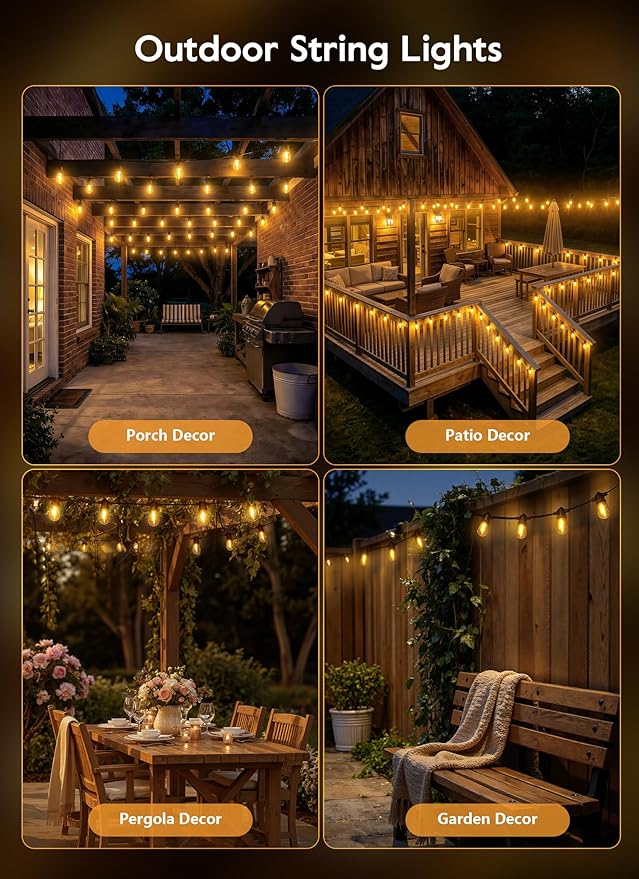 Minetom 163FT Solar String Lights Outdoor Waterproof, 52 LED S14 Shatterproof - Image 6