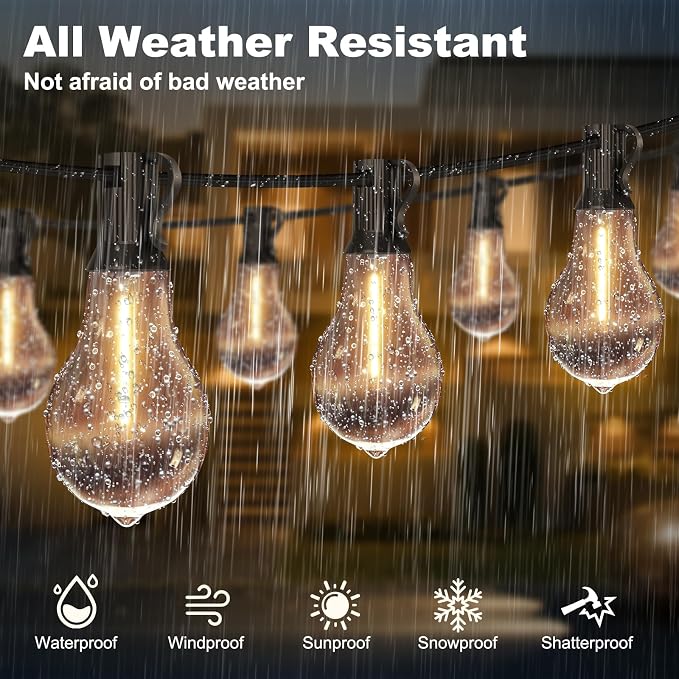 100FT Outdoor String Lights Waterproof - Image 4