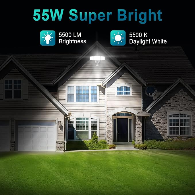 USTELLAR 55W Plug in Motion Sensor Lights Outdoor, Flood Lights Motion Sensor - Image 7