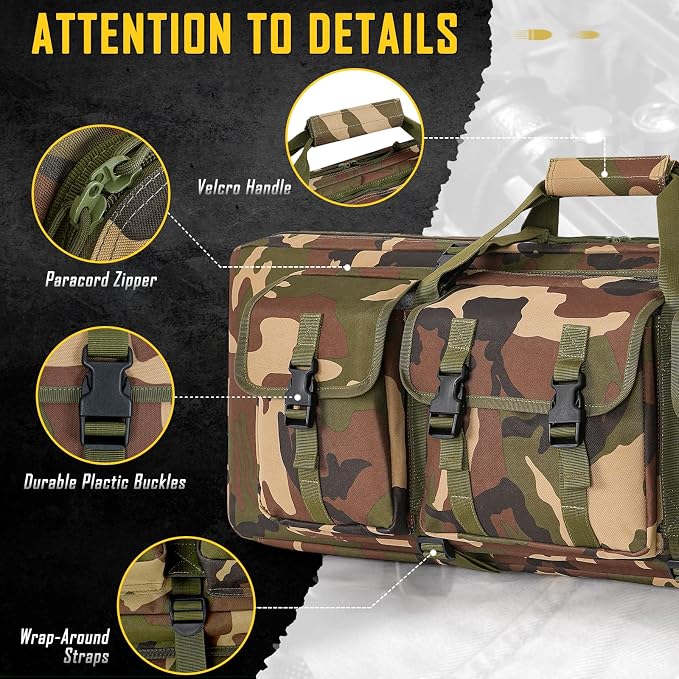 DULCE DOM 32/36/42/48/52 inch Double Rifle Case Soft Gun Bag - Image 7
