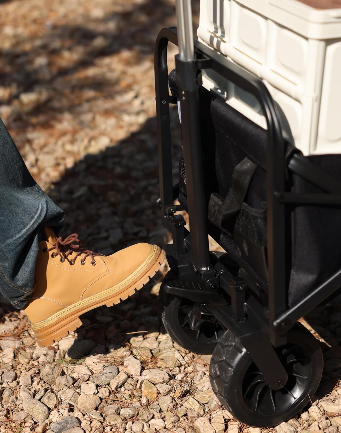 Whitsunday Collapsible Wagon with Tailgate for Camping Outdoor (Dark Grey, No Table)