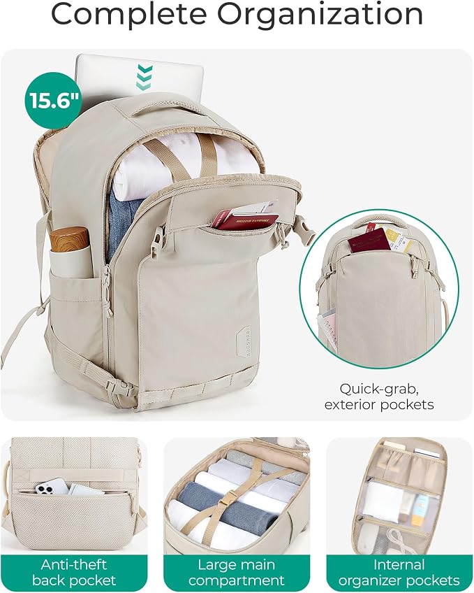 BAGSMART Travel Backpack for Women, 15.6 Inch Carry On Backpack Flight Approved - Image 2