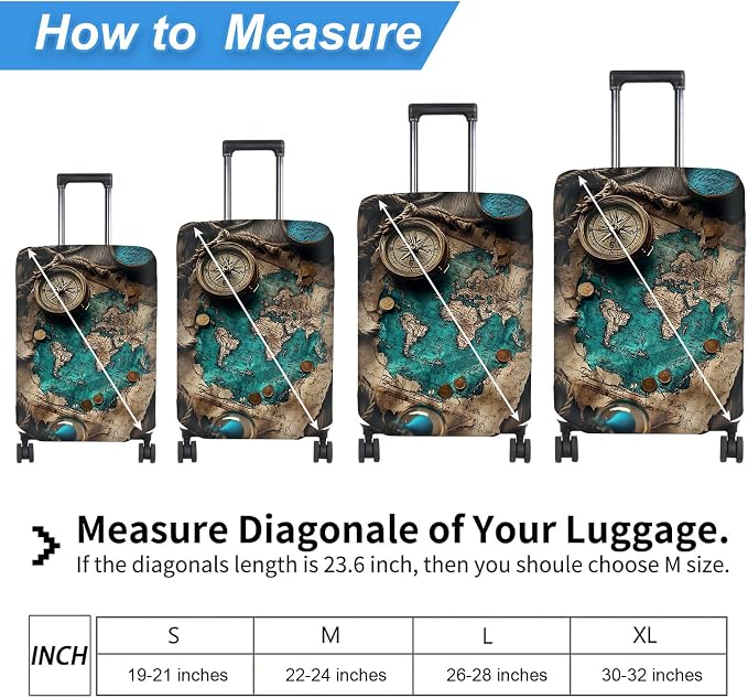 Luggage Cover Protector for 19-20 Inch Suitcases, TSA Approved Elastic Travel - Image 2