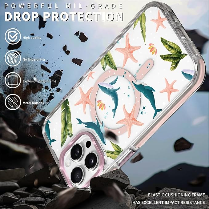 Case for iPhone 14 Pro Max, Sealife Whale Ocean Wildlife Clear Phone Case - Image 5