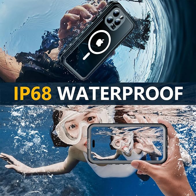Red2Fire for iPhone 15 Pro Max Case Waterproof, Phone Case 6.7" Black/Clear - Image 2