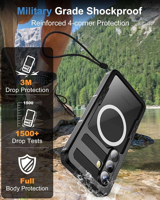 for Samsung Galaxy S26+ Plus Waterproof Case, Magnetic Heavy Duty Military - Image 4