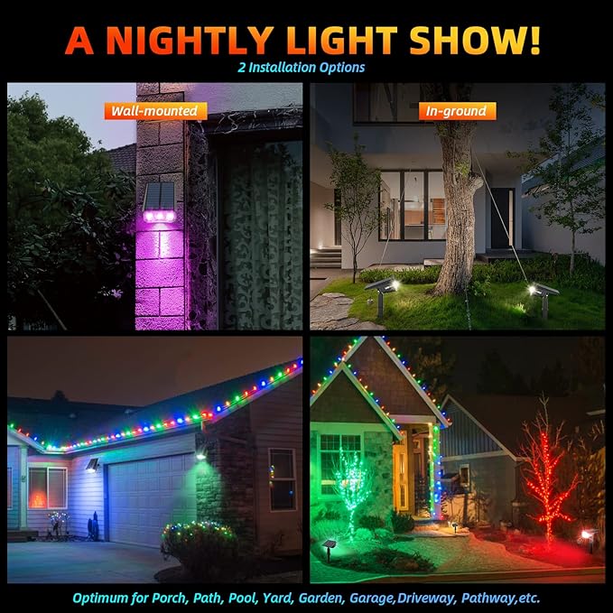 LEREKAM Color Solar Light Outdoor Waterproof Spotlights - Image 3