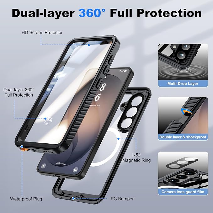 ANTSHARE for Samsung Galaxy S26 Case Waterproof, Built-in Lens & Screen - Image 5