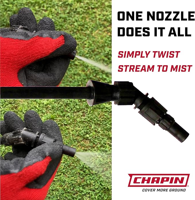 Chapin 60114 Made in USA 4-Gallon Backpack Sprayer with 3-Stage Filtration System Pump Pressured Sprayer, for Spraying Plants, Garden Watering, Lawns, Weeds and Pests, Translucent White