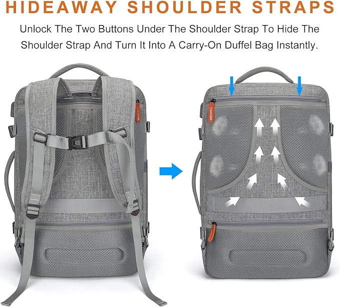 Lumesner Carry on Travel Backpacks, Extra Large 40L Flight Approved Bag - Image 4