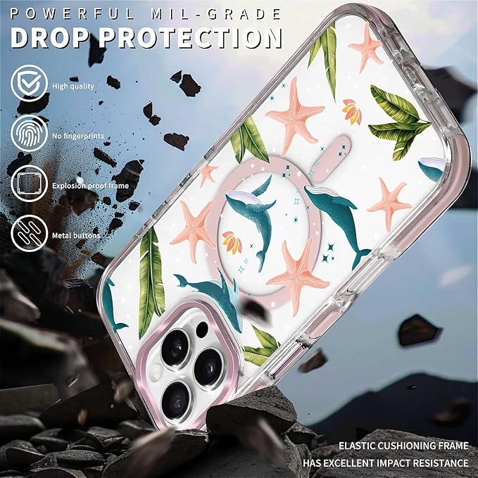 Case for iPhone 16 Pro Max, Sealife Whale Ocean Wildlife Clear Phone Case - Image 5