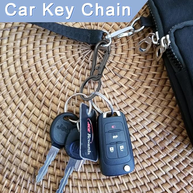 3Pack Assorted Metal Carabiner Clip, Small Keychain Rings, Mini EDC Key Ring - Image 6