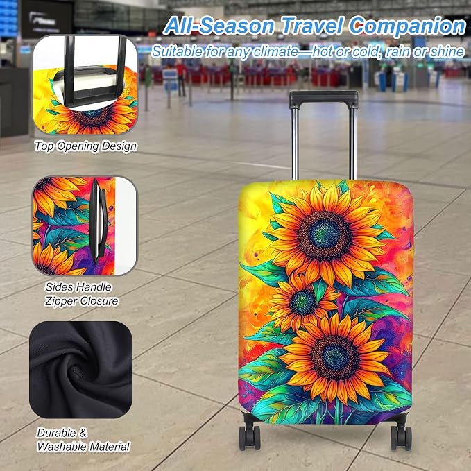 Luggage Cover Protector for 26-28 Inch Suitcases, TSA Approved Elastic Travel - Image 3