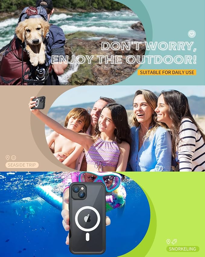 Lanhiem for iPhone 14 Magnetic Case, Waterproof Dustproof Shockproof Case - Image 7