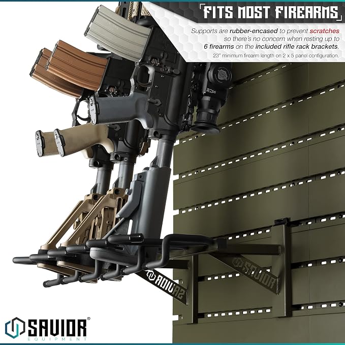 Savior Equipment Wall Rack System Heavy-Duty Steel Tactical Rifle Carbine - Image 4