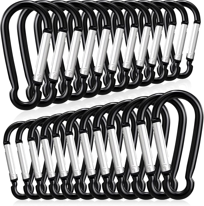 24 PCS Small Carabiner Clips, Spring Snap, Keychains Hooks, Backpacking - Image 8