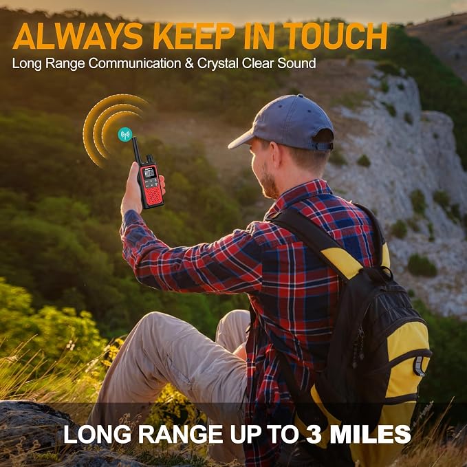 Rechargeable Walkie Talkies Long Range, 3 Pack Walkie Talkies - Image 3
