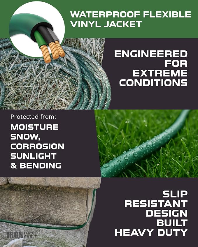 Iron Forge Cable 2 Pack 50ft Green Outdoor Extension Cord - Image 4