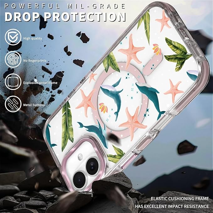 Case for iPhone 16, Sealife Whale Ocean Wildlife Clear Phone Case Design，for - Image 5