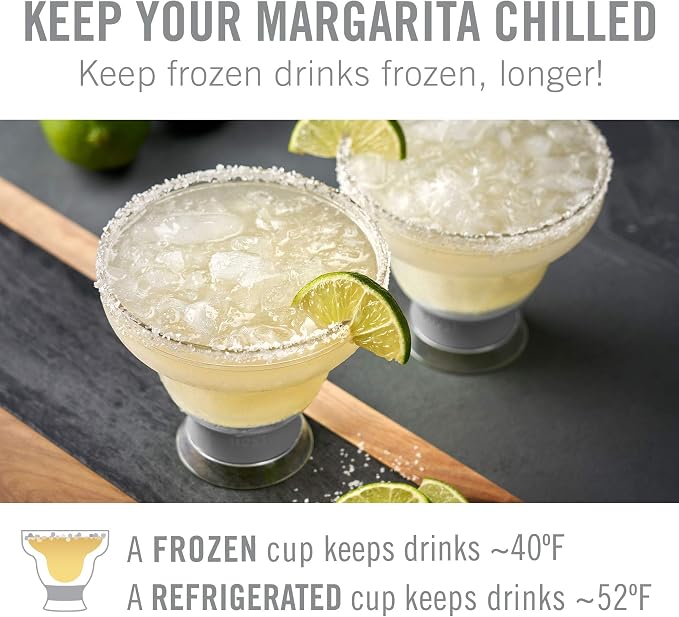 HOST FREEZE Stemless Margarita Glasses, Insulated Plastic Cocktail Glasses - Image 3