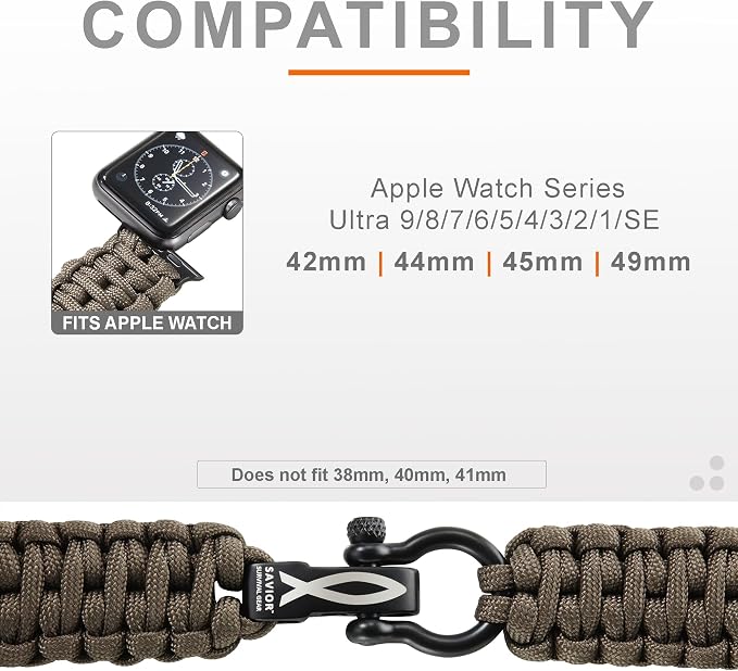 Savior Survival Gear Paracord Watch Band, Compatible - Image 3