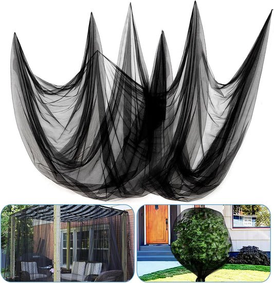 65x10ft Extra Large Mosquito Net, Mesh Netting for Garden Skin and Plants Protection, Patio Bird Bug Screen, Black